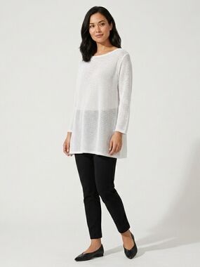 Alfani White Lightweight Knit Tunic Top Size XL
